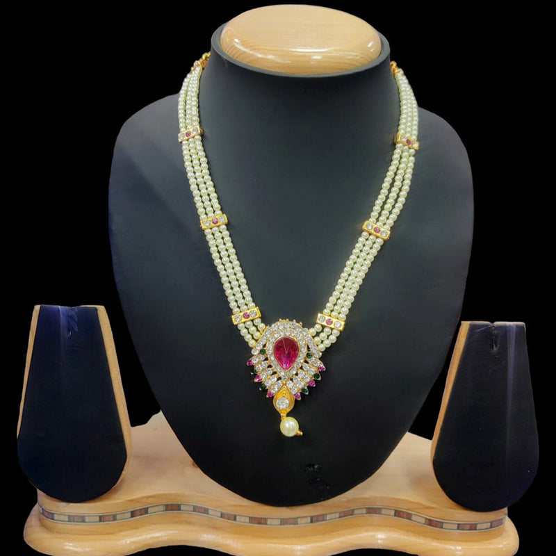 Manisha Jewellery Gold Plated Pearl Necklace Set