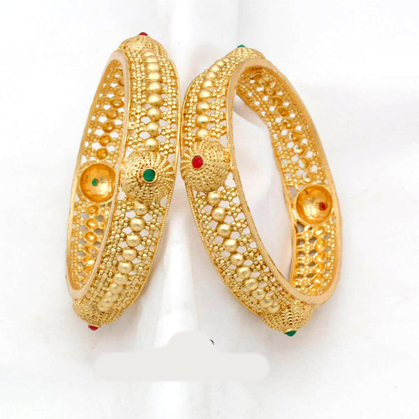 Manisha Jewellery Gold Plated Pota Stone Bangles Set