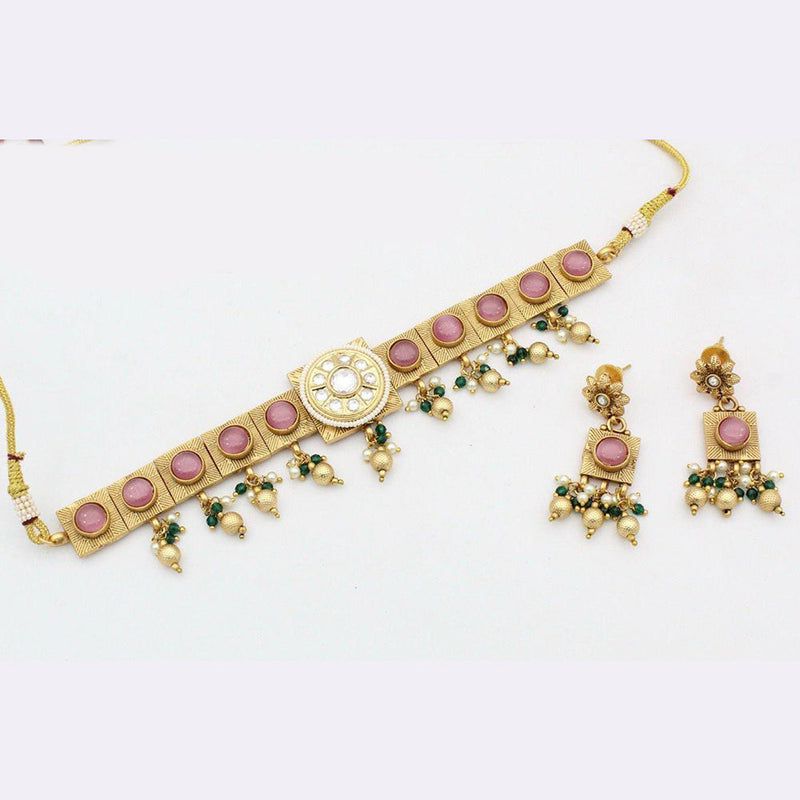 Manisha Jewellery Copper Gold Choker Necklace Set