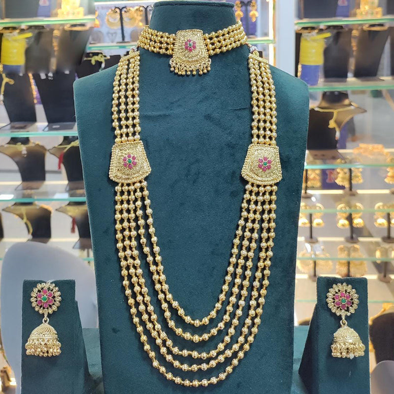 Manisha Jewellery Gold Plated Double Necklace Set