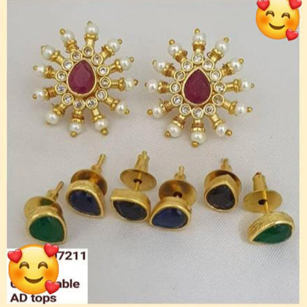 Manisha Jewellery Gold Plated Changeable Stud Earrings