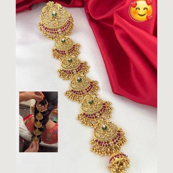 Manisha jewellery Gold Plated Pota Stone Hair Choti