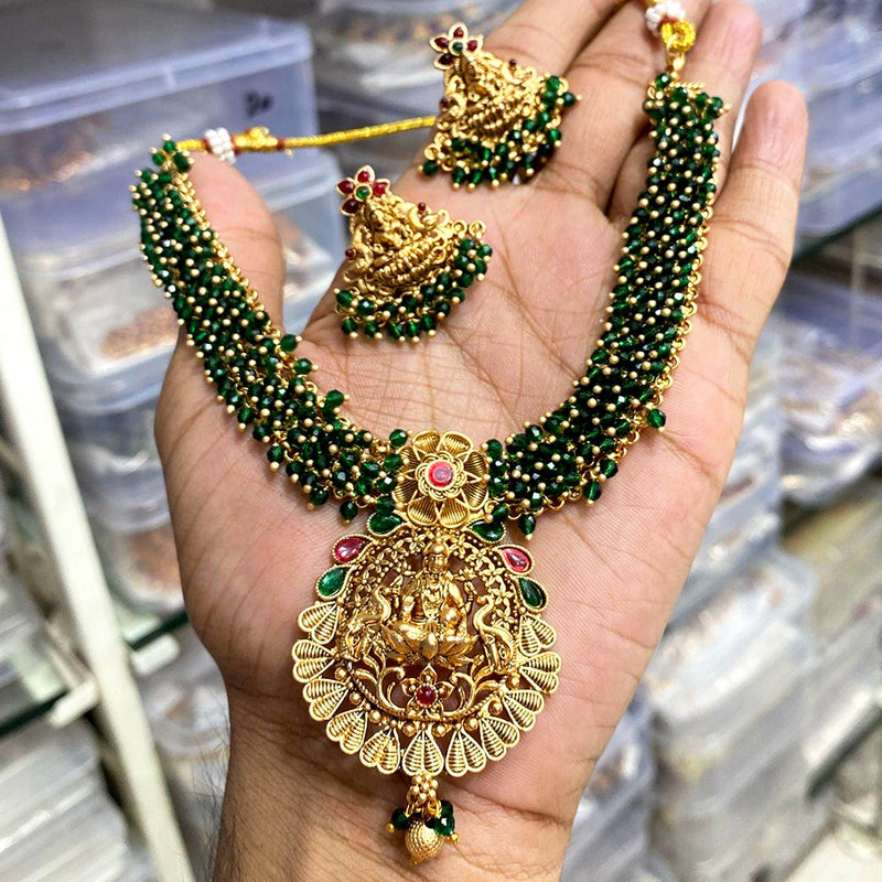 Manisha Jewellery Gold Plated Temple Necklace Set