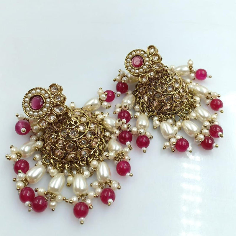 Manisha Jewellery Gold Plated Crystal Stone Jhumki Earrings