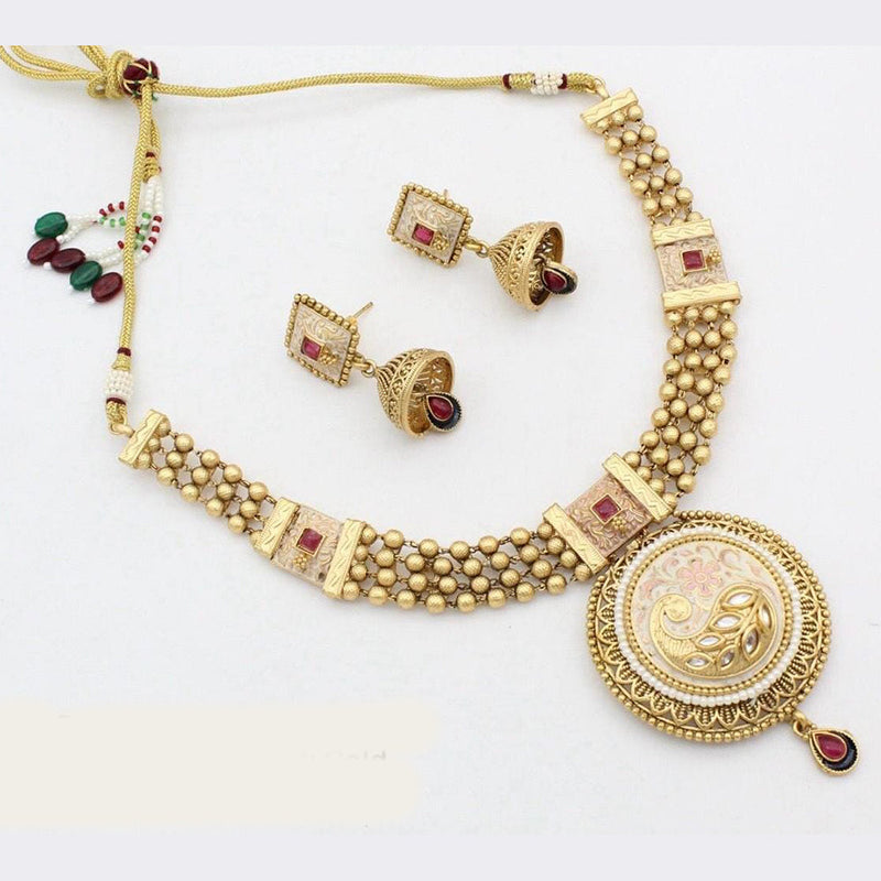 Manisha Jewellery Gold Plated Meenakari Necklace Set