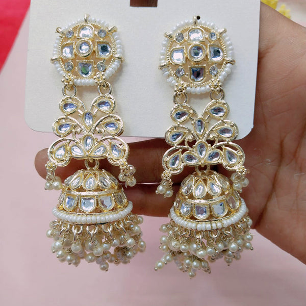 Manisha Jewellery Gold Plated Kundan Jhumki Earrings