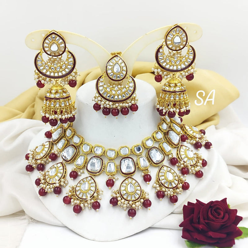 Manisha Jewellery Gold Plated Kundan Necklace Set