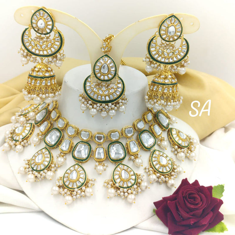 Manisha Jewellery Gold Plated Kundan Necklace Set