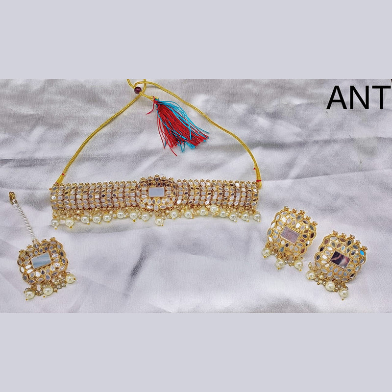Lucentarts Jewellery Mirror & Beads Choker Necklace Set