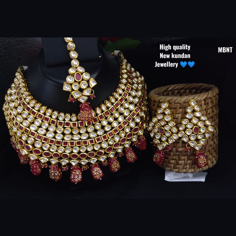 Lucentarts Jewellery Kundan Stone Gold Plated Designer Necklace Set