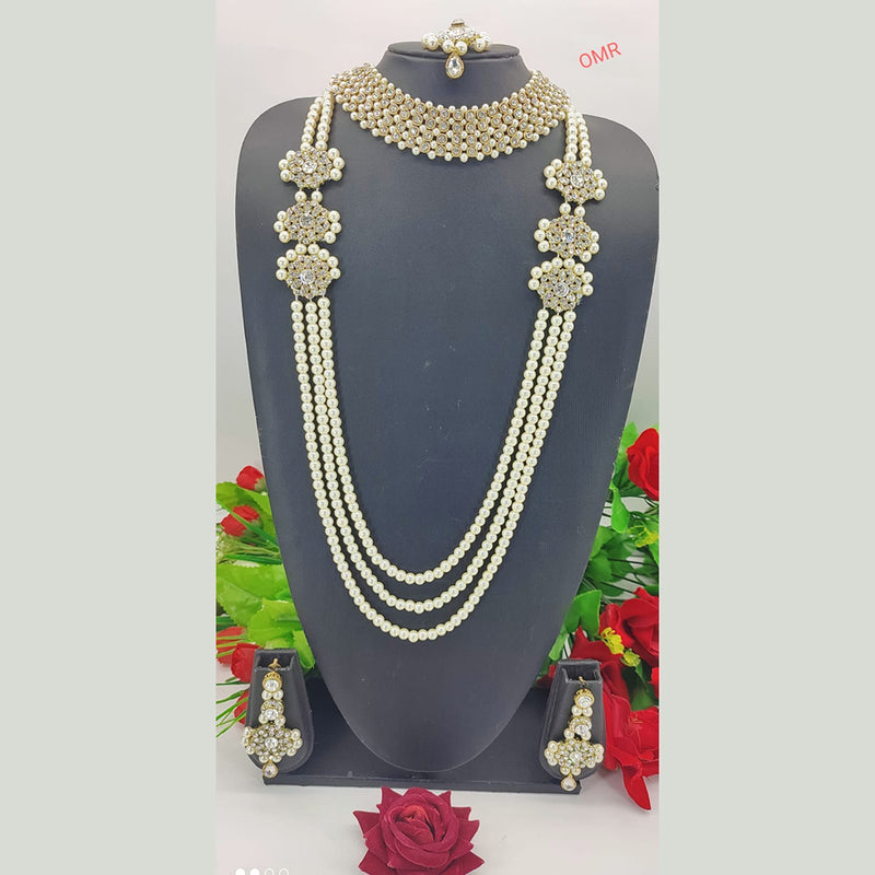 Lucentarts Jewellery Austrian Stone & Beads Double Necklace Set