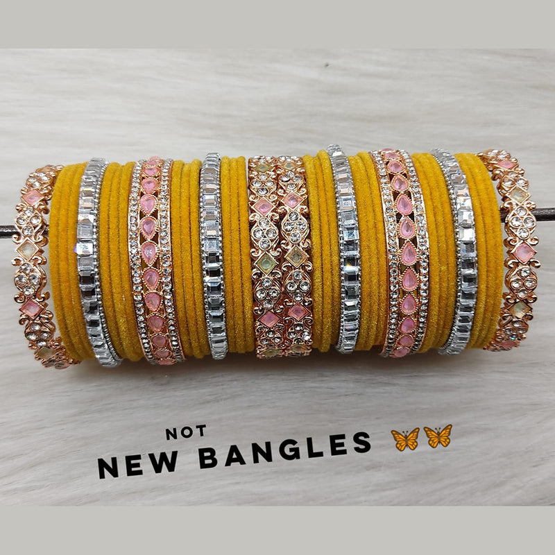 Lucentarts Jewellery Thread Gold Plated Bangles Set