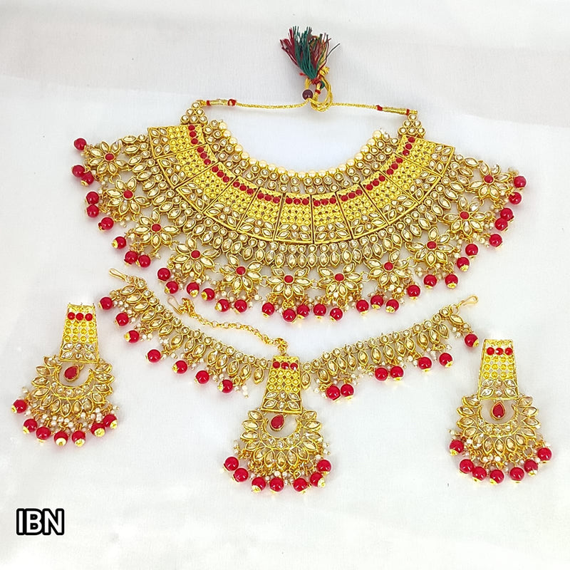 Lucentarts Jewellery Kundan Stone Gold Plated Necklace Set