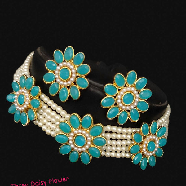 Lucentarts Jewellery Kundan Pearl Choker Necklace Set