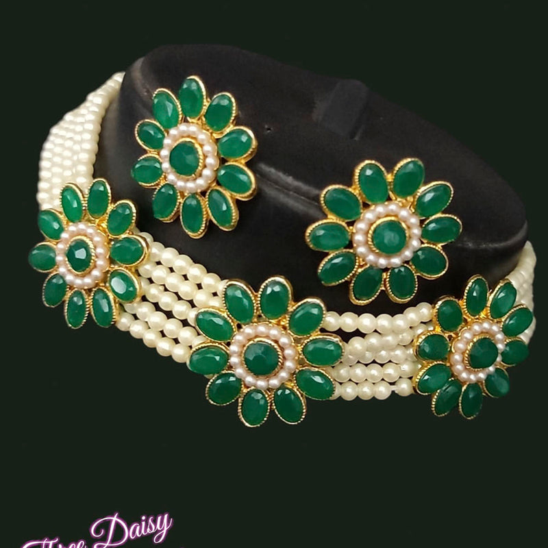 Lucentarts Jewellery Kundan Pearl Choker Necklace Set
