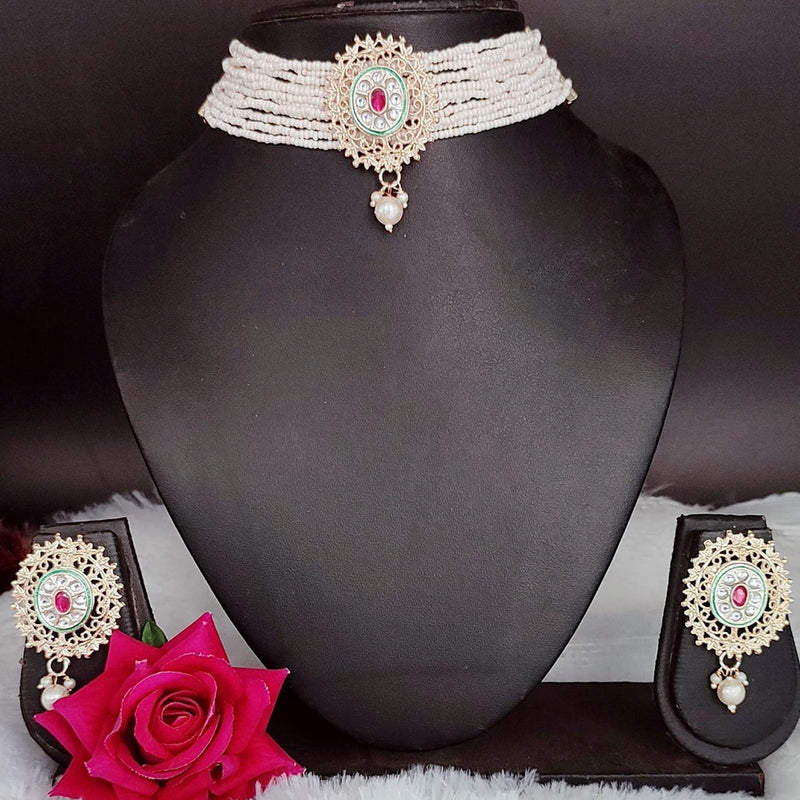 Lucentarts Jewellery Kundan Stone Choker Necklace Set