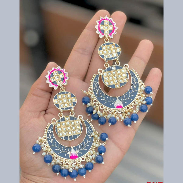 Lucentarts Jewellery Gold Plated Meenakari Dangler Designer Earrings