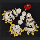 Lucentarts Gold Plated Kundan Stone & Beads Earrings