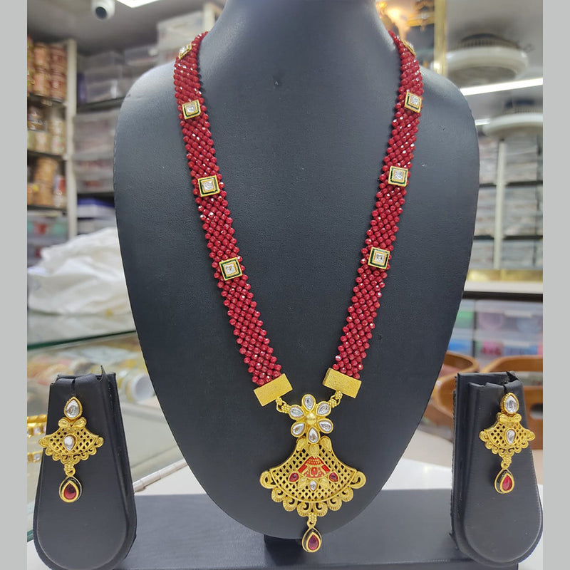 Lucentarts Jewellery Gold Plated Meenakari Necklace Set