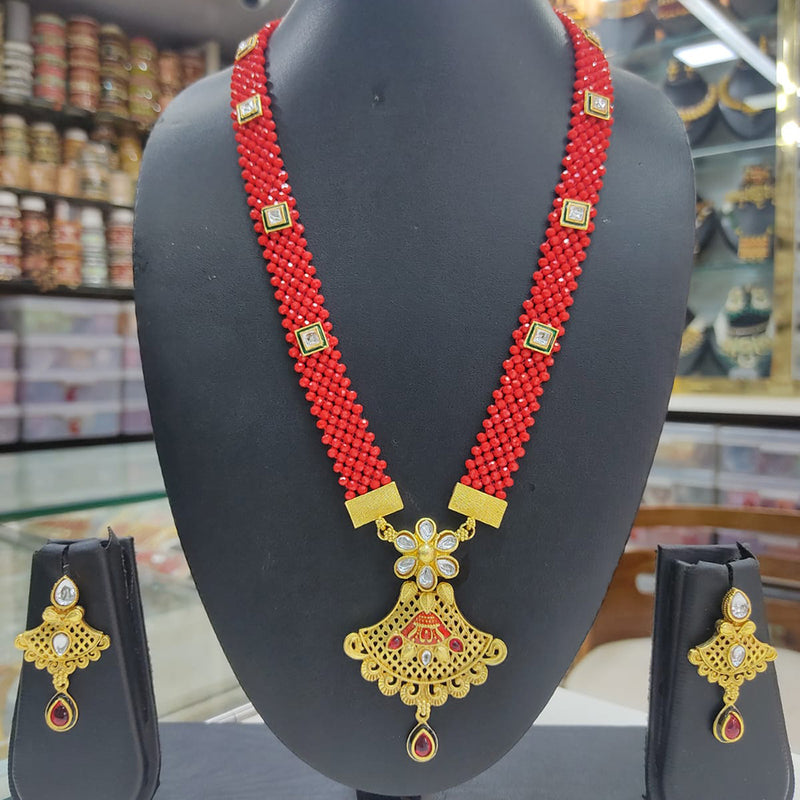 Lucentarts Jewellery Gold Plated Meenakari Necklace Set