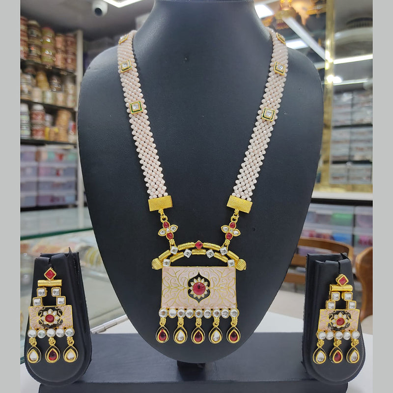 Lucentarts Jewellery Gold Plated Meenakari Necklace Set