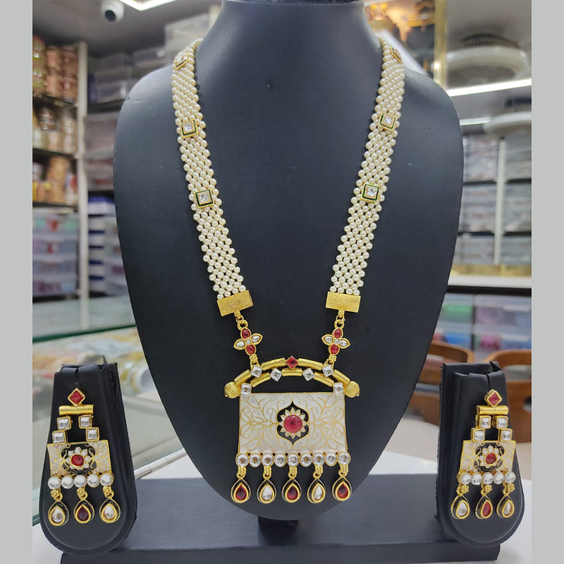 Lucentarts Jewellery Gold Plated Meenakari Necklace Set