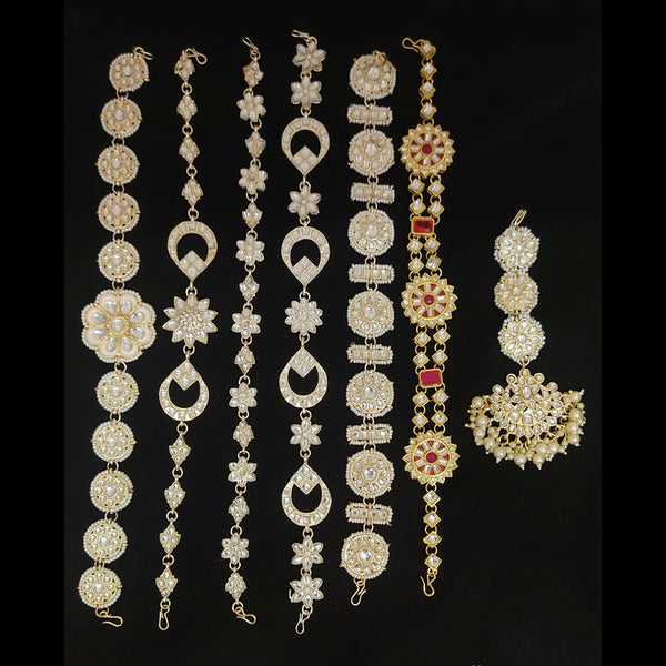 Lucentarts Jewellery Gold Plated Sheeshphool With Maangtikka Combo