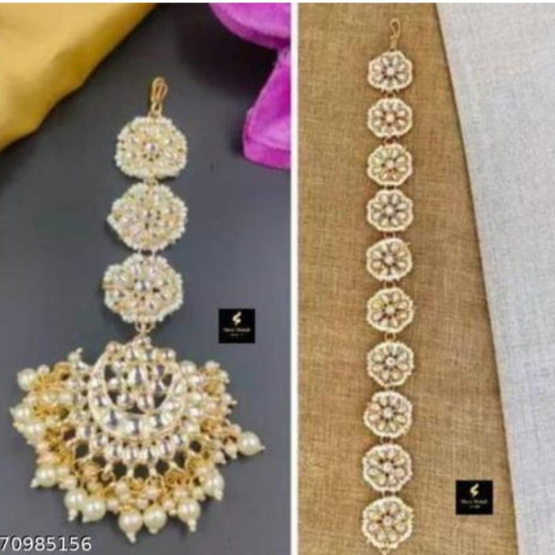 Lucentarts Jewellery Gold Plated Sheeshphool With Maangtikka