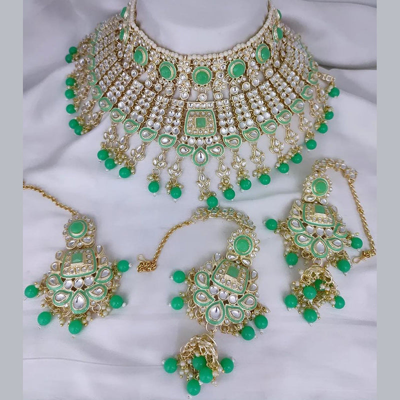 Lucentarts Jewellery Gold Plated Kundan And Meenakari Necklace Set