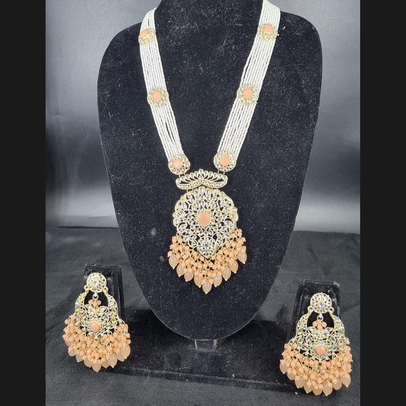 Lucentarts Jewellery Gold Plated Kundan Long Necklace Set