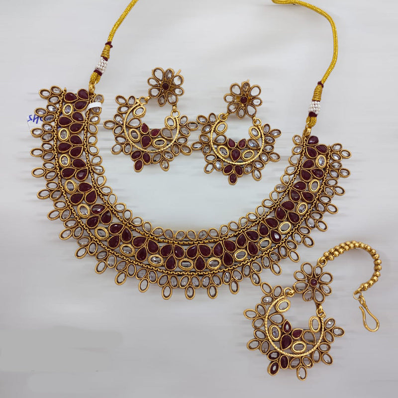 Lucentarts Jewellery Reverse AD Necklace Set