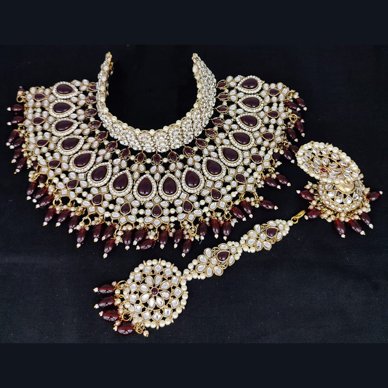 Lucentarts Jewellery Gold Plated Kundan Necklace Set