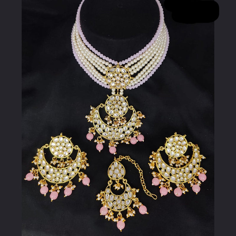 Lucentarts Jewellery Gold Plated Choker Kundan Necklace Set