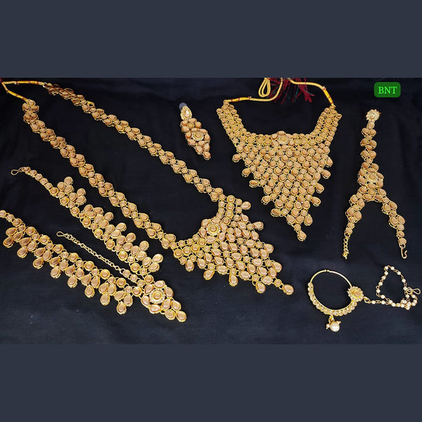 Lucentarts Jewellery Gold Plated Kundan Bridal Necklace Set