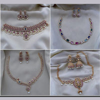 F S Collection Gold Plated Necklace Combo Set