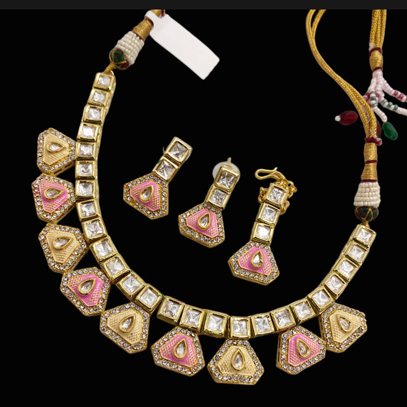 Lucentarts Jewellery Gold Plated Meenakari Necklace Set