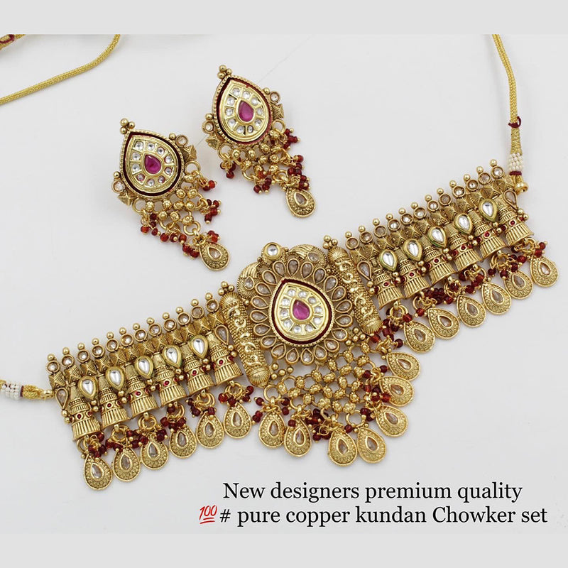 Sai Fashion Copper Kundan Stone Necklace Set