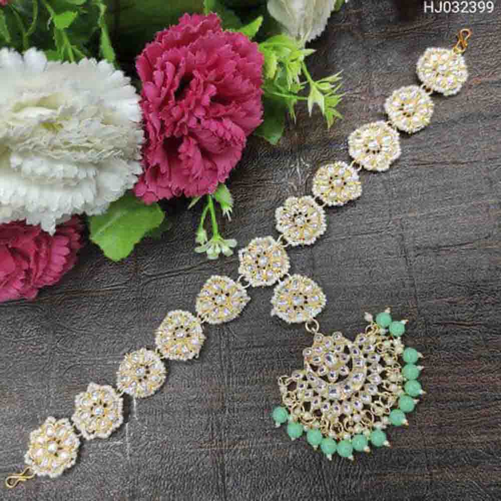 Sai Fashion Kundan & Pearl  Sheeshphool / Headband For Women