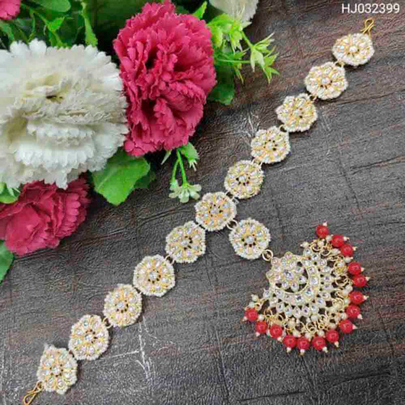 Sai Fashion Kundan & Pearl  Sheeshphool / Headband For Women