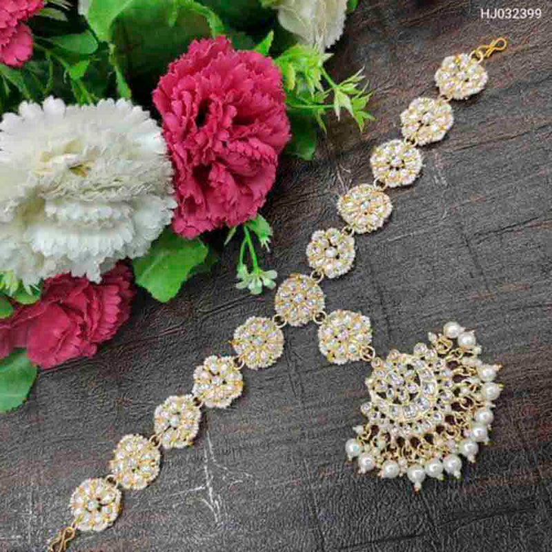 Sai Fashion Kundan & Pearl  Sheeshphool / Headband For Women