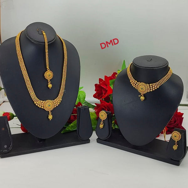 Sai Fashion Gold Plated Pota Stone Bridal Set
