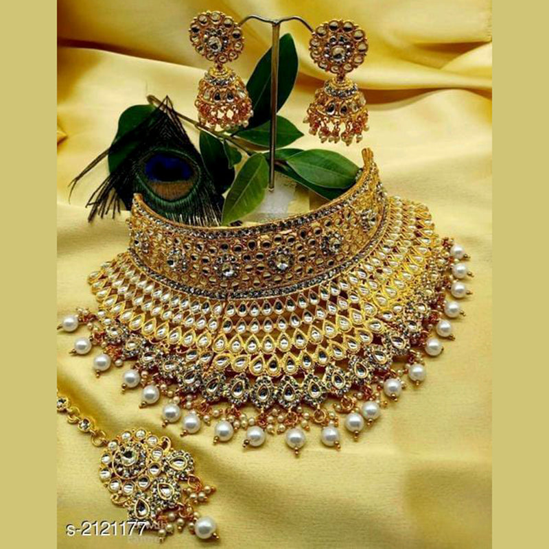 Sai Fashion Gold Plated Kundan Choker Necklace Set