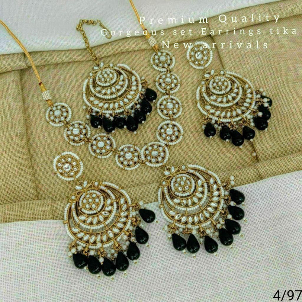 Sai Fashion Gold Plated Kundan Stone Necklace Set