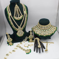 Sai Fashion Gold Plated Kundan And Beads Bridal Set