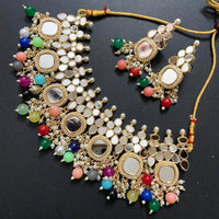Sai Fashion Gold Plated Beads Mirror Necklace Set