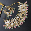 Sai Fashion Gold Plated Beads Mirror Necklace Set