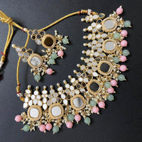 Sai Fashion Gold Plated Beads Mirror Necklace Set