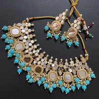 Sai Fashion Gold Plated Beads Mirror Necklace Set