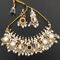 Sai Fashion Gold Plated Beads Mirror Necklace Set