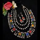 Vaamika Silver Plated Mirror Choker Necklace Set